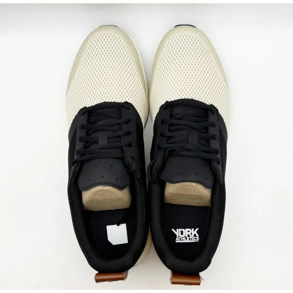 YORK Mens The Henry Runner Athletic Shoes Size 8 Black Cream Sneakers NIB